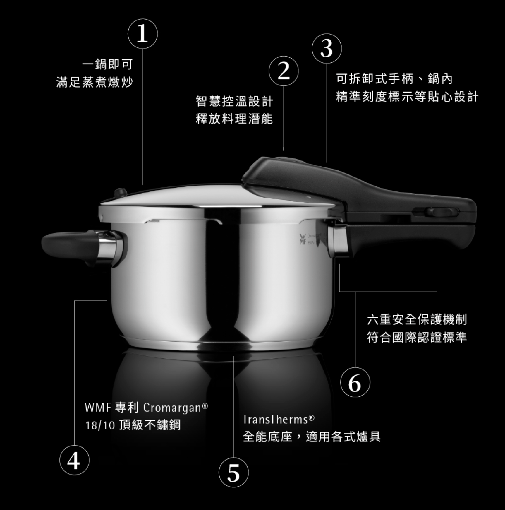WMF Perfect V3 6.5L 22cm 德國 不鏽鋼 壓力鍋【B 級商品，無保固】 WMF