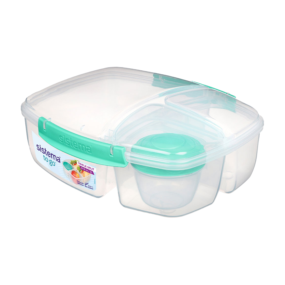 Sistema Togo 2L 紐西蘭 隨行系列 保鮮盒 長型分格 (附醬料罐)【B 級商品，無保固】 Sistema