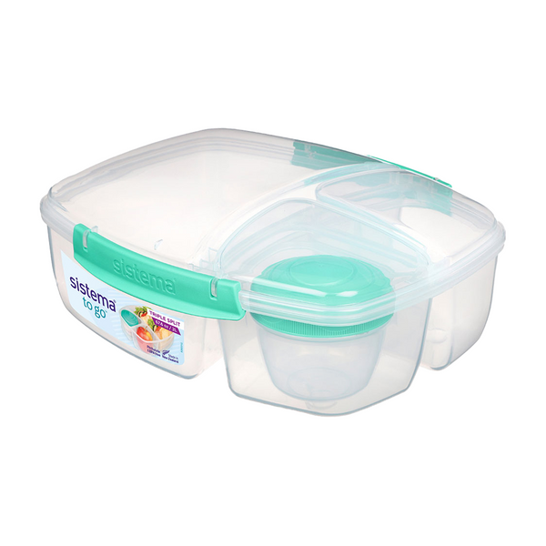 Sistema Togo 2L 紐西蘭 隨行系列 保鮮盒 長型分格 (附醬料罐)【B 級商品，無保固】 Sistema