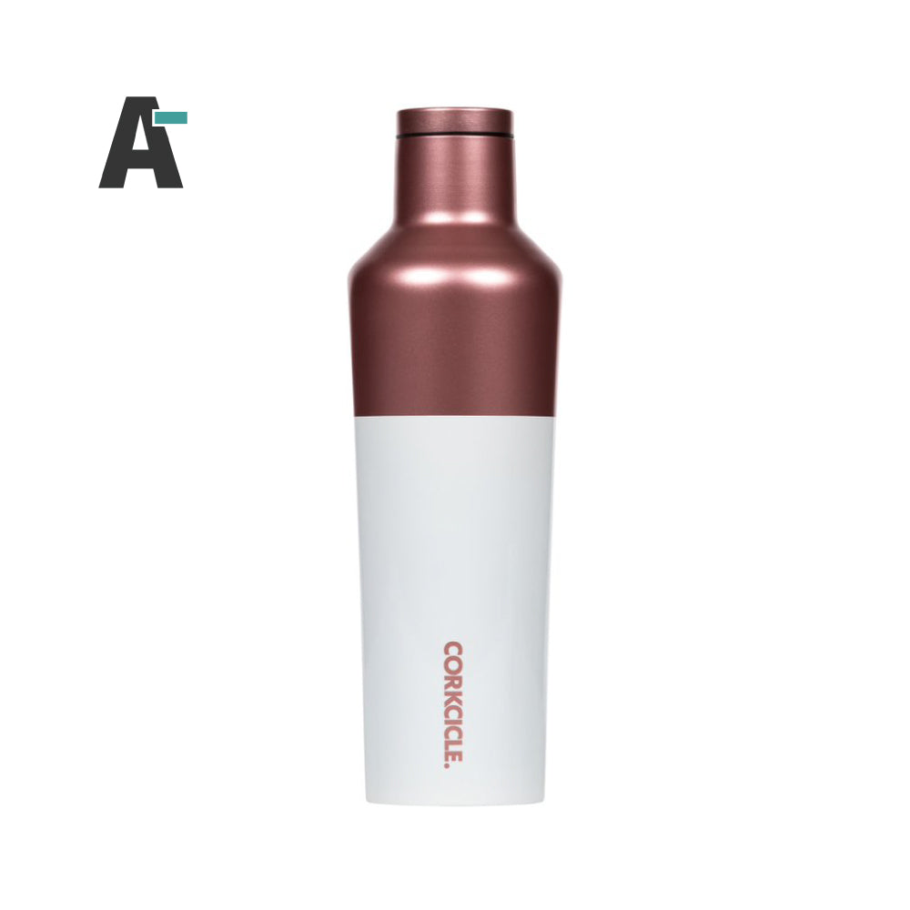 Corkcicle 475ml Bottle 美國時尚 三層保溫設計 層次繽紛系列 易口瓶 / 不鏽鋼保溫瓶 - 粉鑽白【A-級商品】