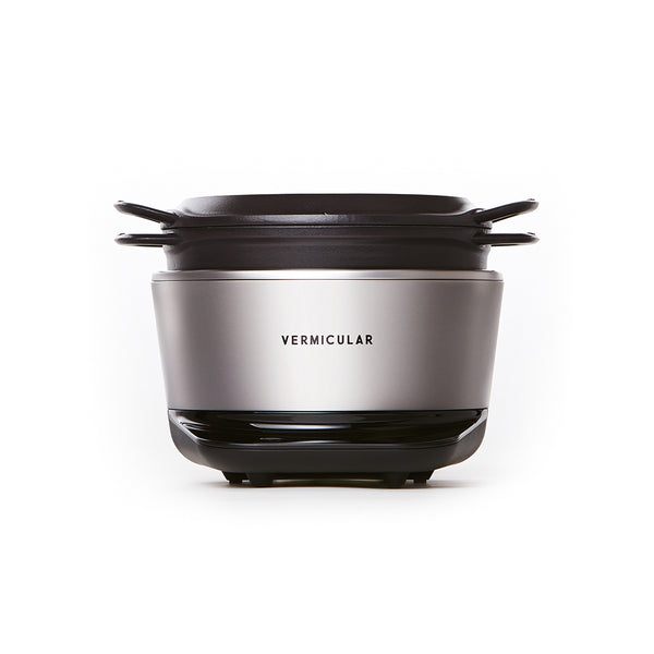 Vermicular 23cm / 3.7L 日本原裝 IH 琺瑯 電子鑄鐵鍋 / 小V鍋（7-10人份）- 飛魚銀色款【B 級商品，無保固】