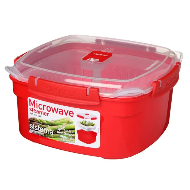 Sistema Microwave 20.9cm  紐西蘭 可微波 方形 保鮮盒（附瀝水籃）【B 級商品，無保固】