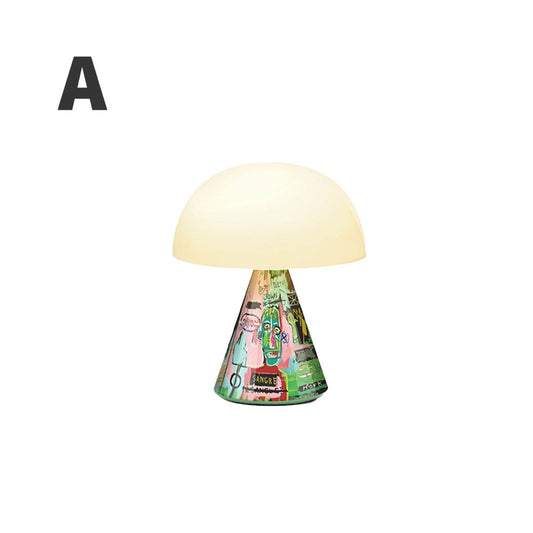 Lexon Mina Portable LED Lamp Medium 9.2cm 蘑菇造型 可攜充電式 桌燈 中尺寸 （Basquiat - In Italian 限量款）【A 級商品】 - restyle2050