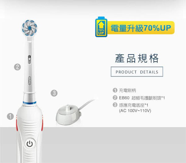 Oral - B 3D PRO2000W 歐樂B 電動牙刷【B 級商品，無保固】★ - restyle2050
