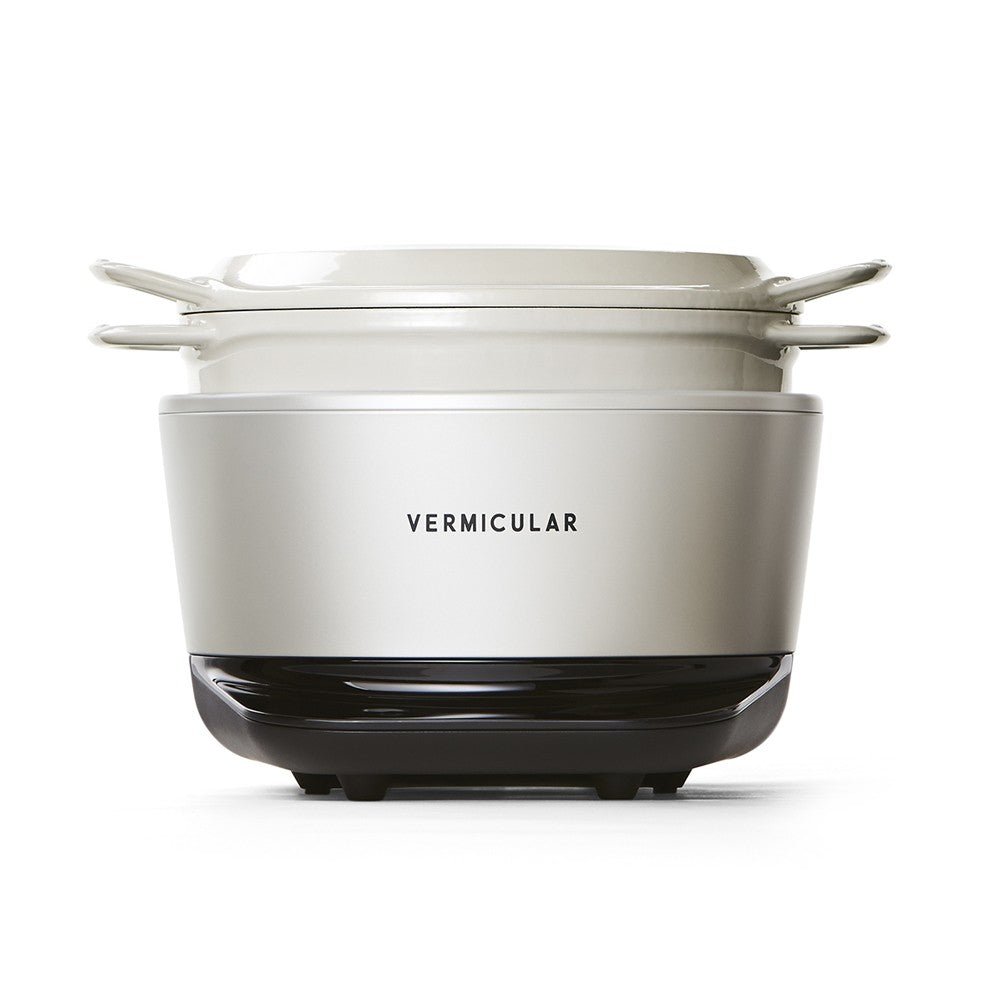 Vermicular 23cm / 3.7L 日本原裝 IH 琺瑯 電子鑄鐵鍋 / 小V鍋（7 - 10人份） - 海鹽白款【B 級商品，無保固】 - restyle2050