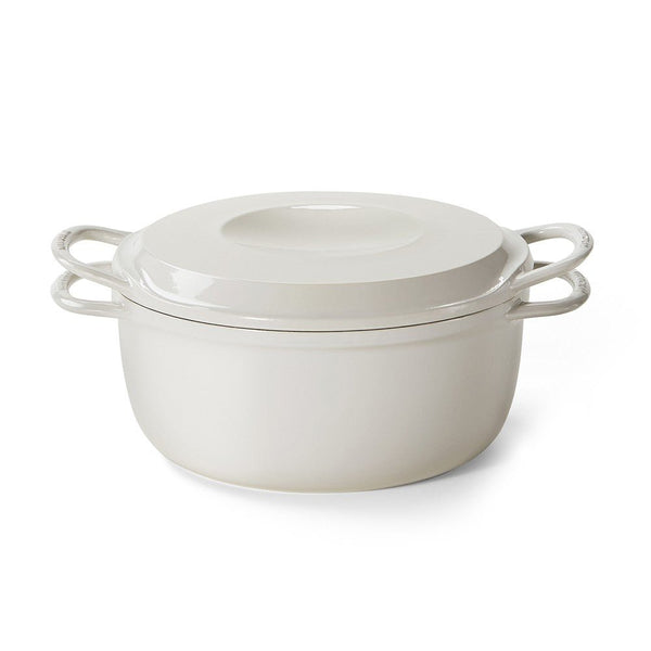 Vermicular 23cm / 3.7L 日本原裝 IH 琺瑯 電子鑄鐵鍋 / 小V鍋（7-10人份）Smart 簡配款（僅主鍋與底座套組）- 海鹽白【B 級商品，無保固】