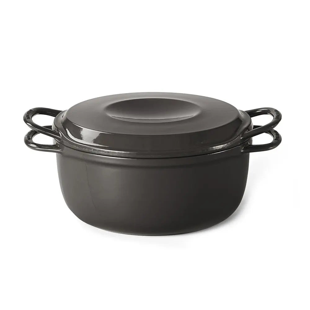 Vermicular 23cm / 3.7L 日本原裝 IH 琺瑯 電子鑄鐵鍋 / 小V鍋（7-10人份）Smart 簡配款（僅主鍋與底座套組） - 松露黑色【B 級商品，無保固】 Vermicular