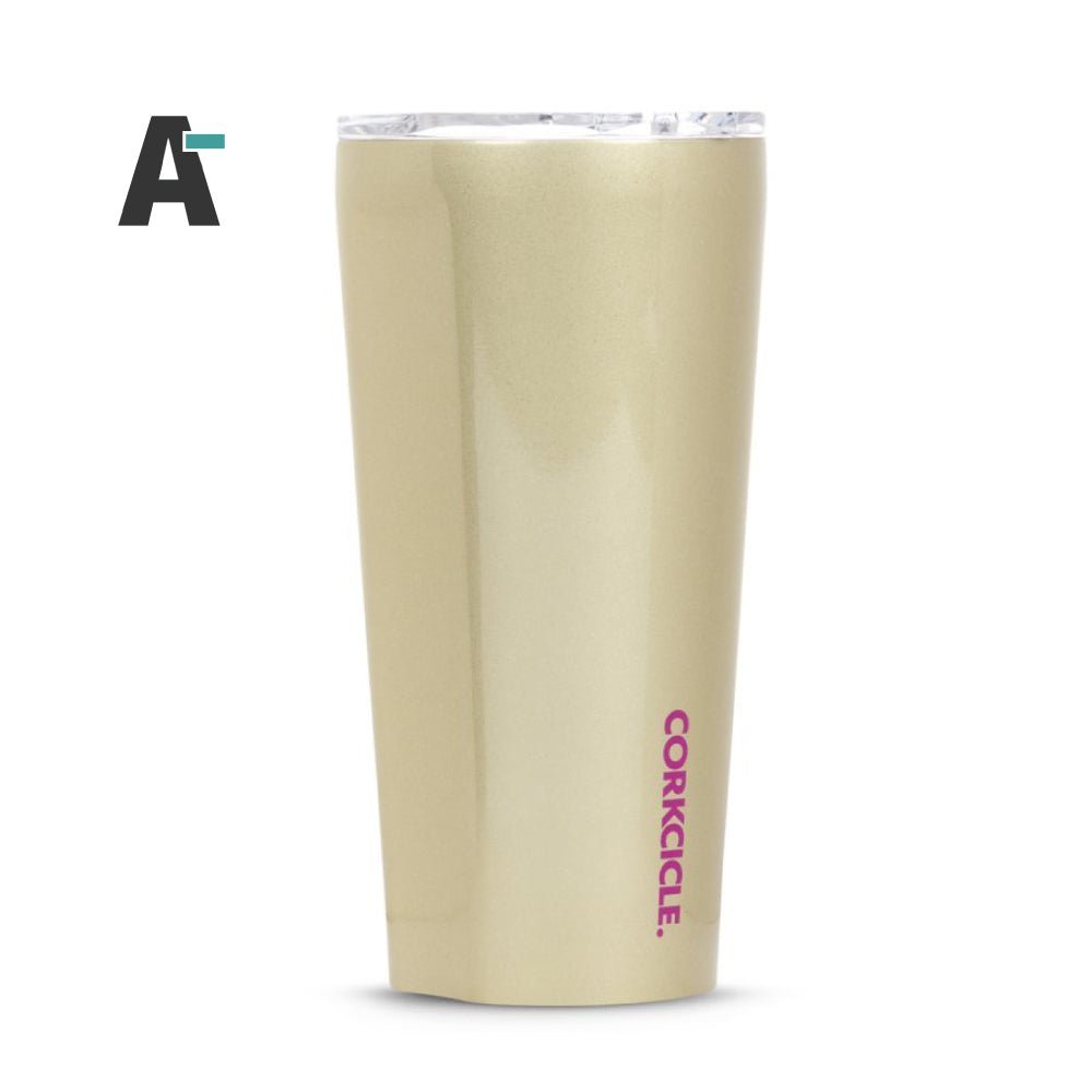 Corkcicle 475ml Bottle 美國時尚 三層保溫設計 寬口杯 / 不鏽鋼保溫杯 - 香檳金色款（含透明杯蓋）【A-級商品】 - restyle2050