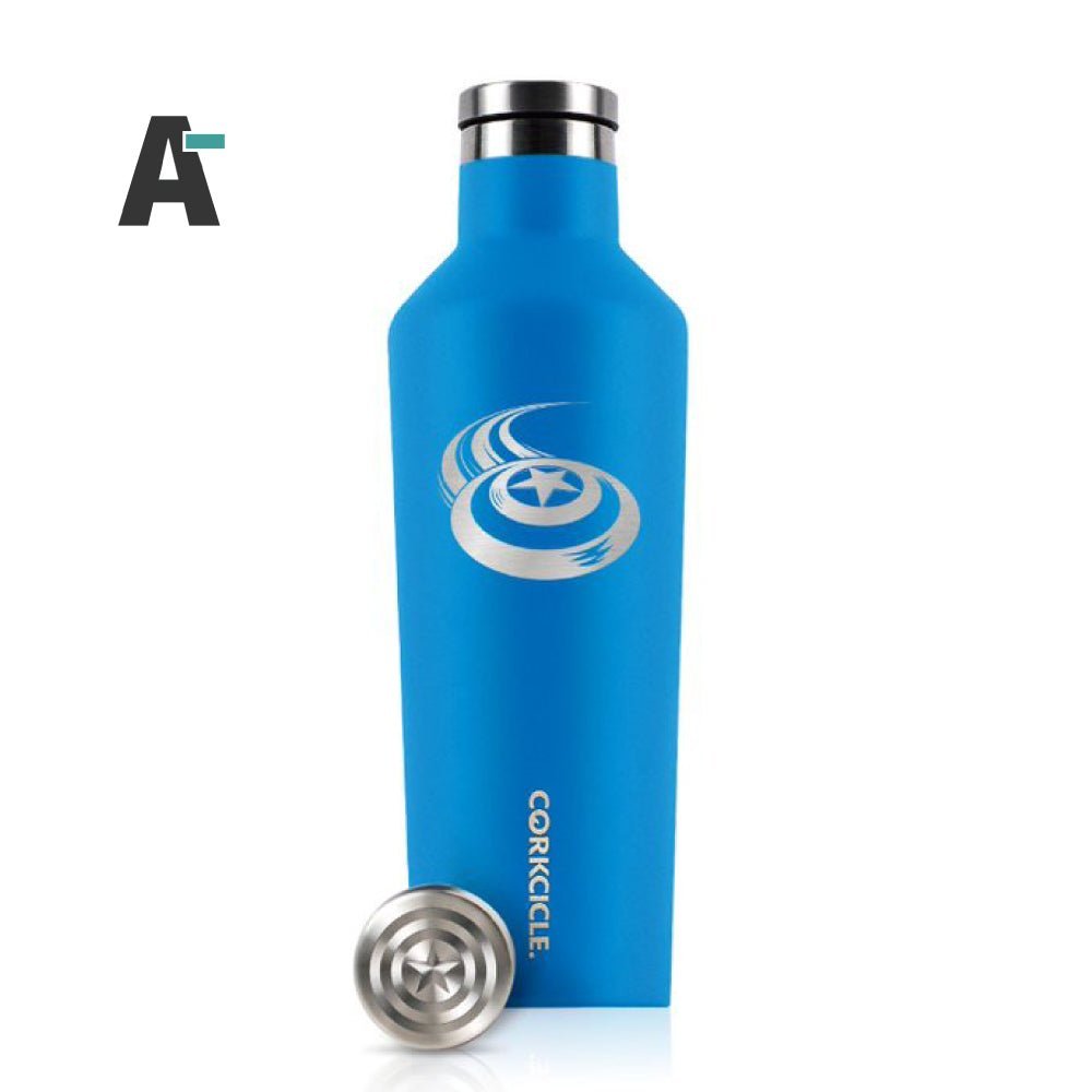 Corkcicle 475ml Bottle 美國時尚 三層保溫設計 漫威系列 易口瓶 不鏽鋼保溫瓶 - 美國隊長款【A-級商品】 - restyle2050