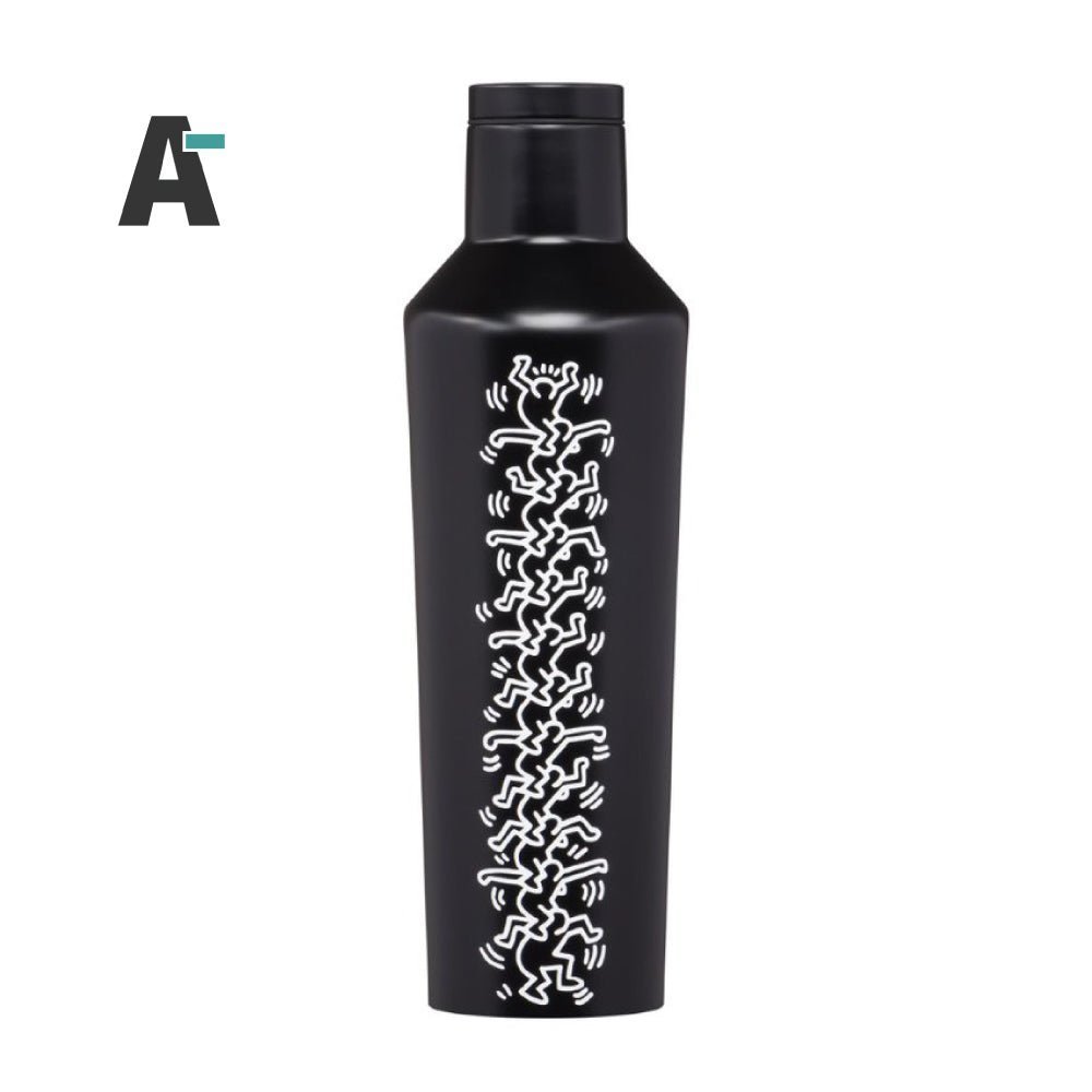 Corkcicle 475ml Bottle 美國時尚 三層保溫設計 設計師限定系列 易口瓶 不鏽鋼保溫瓶 - 堆疊人物款【A-級商品】 - restyle2050